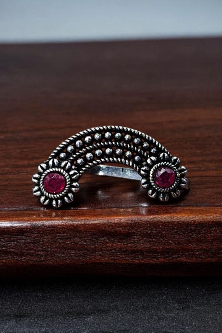 WJNOS - Marathi Nosepin | Oxidised Maharashtrian Nosepin | Best Non-Piercing Nose ring