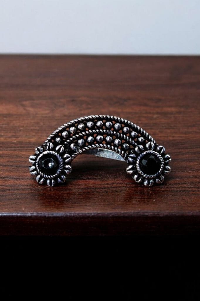 WJNOS - Marathi Nosepin | Oxidised Maharashtrian Nosepin | Best Non-Piercing Nose ring