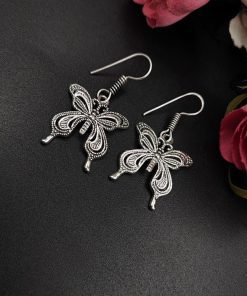 WJEOS - German Silver Casual Wear Hook Earrings For Girls