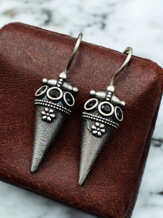 WJEOS - Antique Look Earrings | Unique Silver Replica Jewelry | Oxidized Hook Earring For Girls