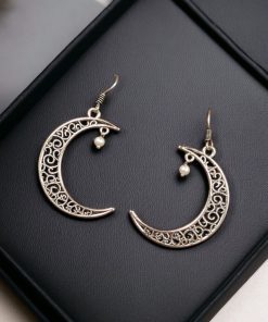 WJEOS - German Silver Earrings | Best Moon Style Hook Earring For Girls