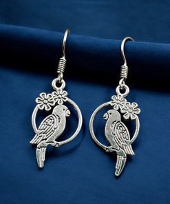 WJEOS - German Silver Parrot Earrings | Best Oxidized Hook Jewelry For Girls