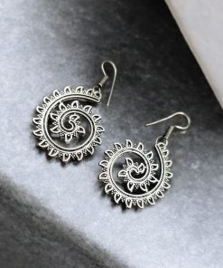 WJEOS - Light Weight Earrings | Unique Oxidized Silver Plated Hook Style Jewelry