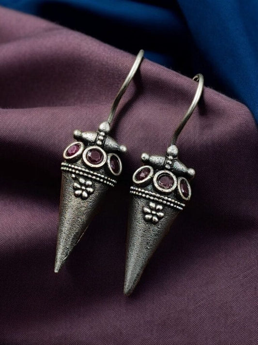 WJEOS - Antique Look Earrings | Unique Silver Replica Jewelry | Oxidized Hook Earring For Girls